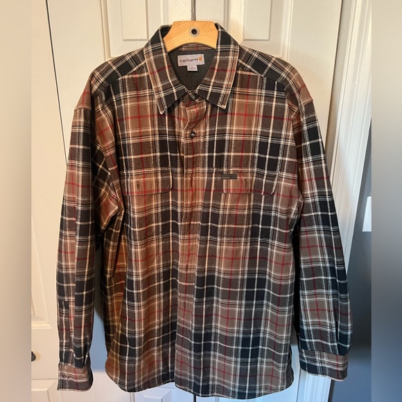 Carhartt Thermal lined Plaid Flannel Large - Picture 1 of 4